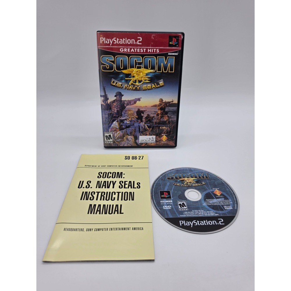SOCOM US Navy Seals PS2 PlayStation 2 Greatest Hits CIB Complete Manual